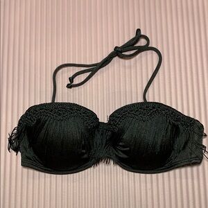 {Victoria’s Secret} Boho Black Fringe Bikini Top